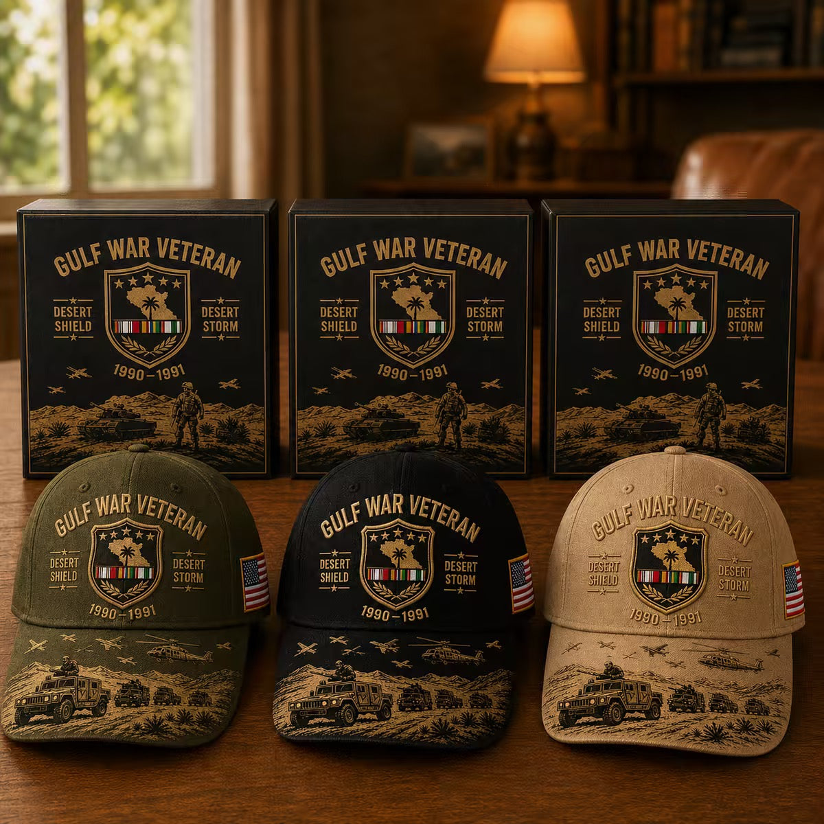 Gulf War Veteran Desert Shield & Desert Storm Commemorative Cap ๐บ๐ธ