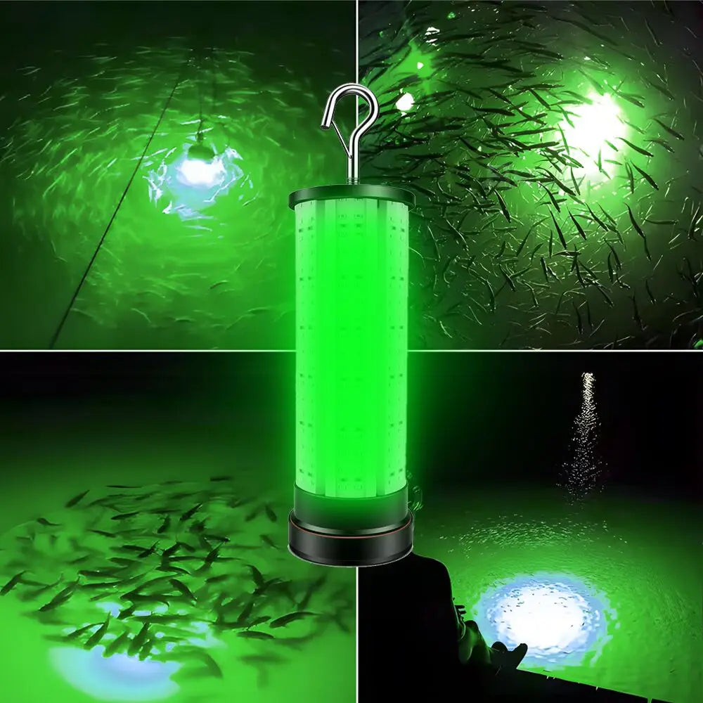 Waterproof Retro Tent Lamp Fishing Green Fishing Reflector Light IP68 Catching Salmon Large Fish 60W