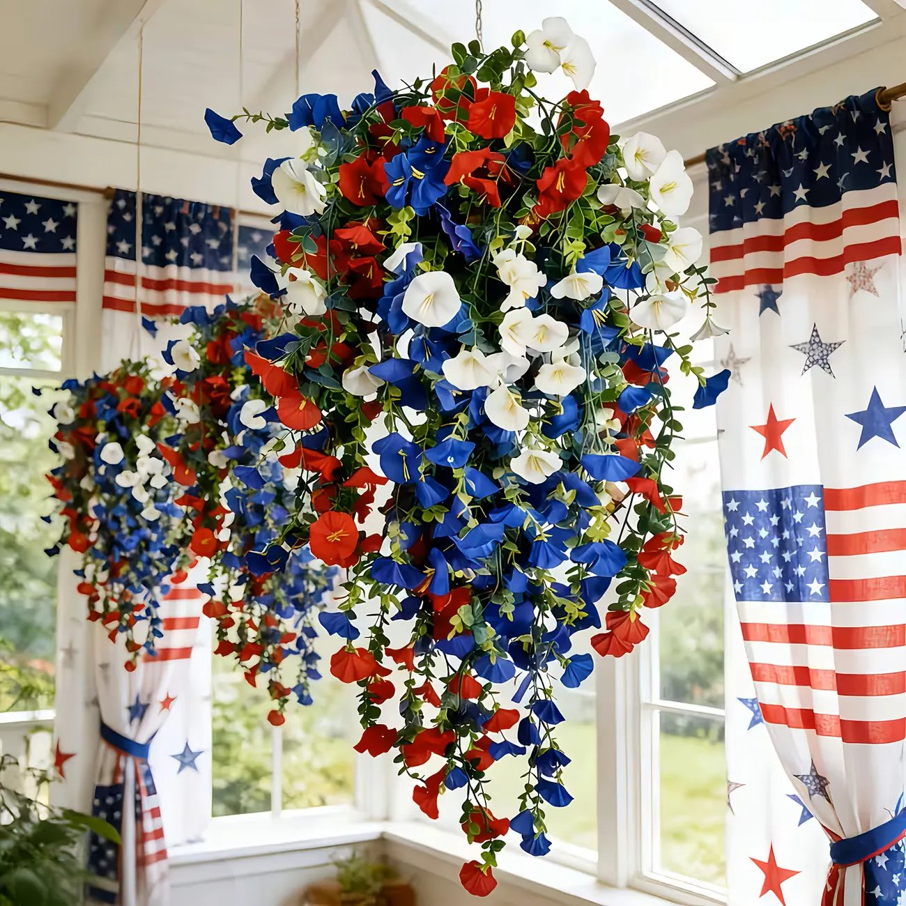 ✨🇺🇸 Celebrate America’s 250th Anniversary with Patriotic Hanging Flower Baskets