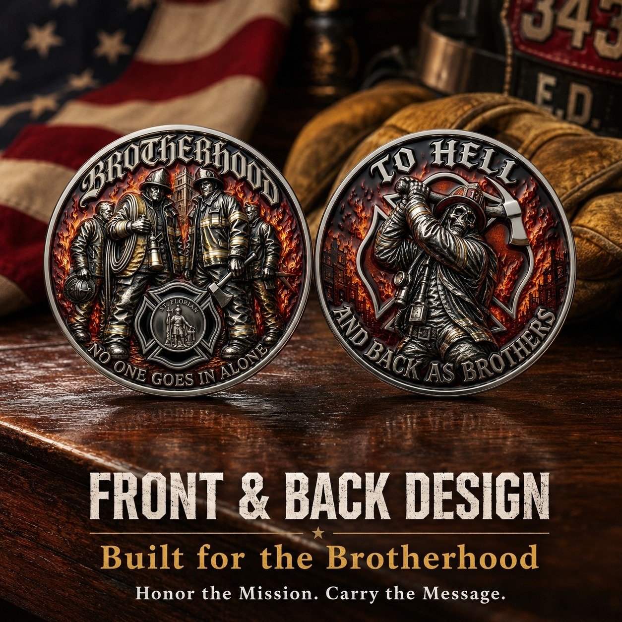 🔥 Father’s Day Sale - Brotherhood Firefighter Challenge Coin