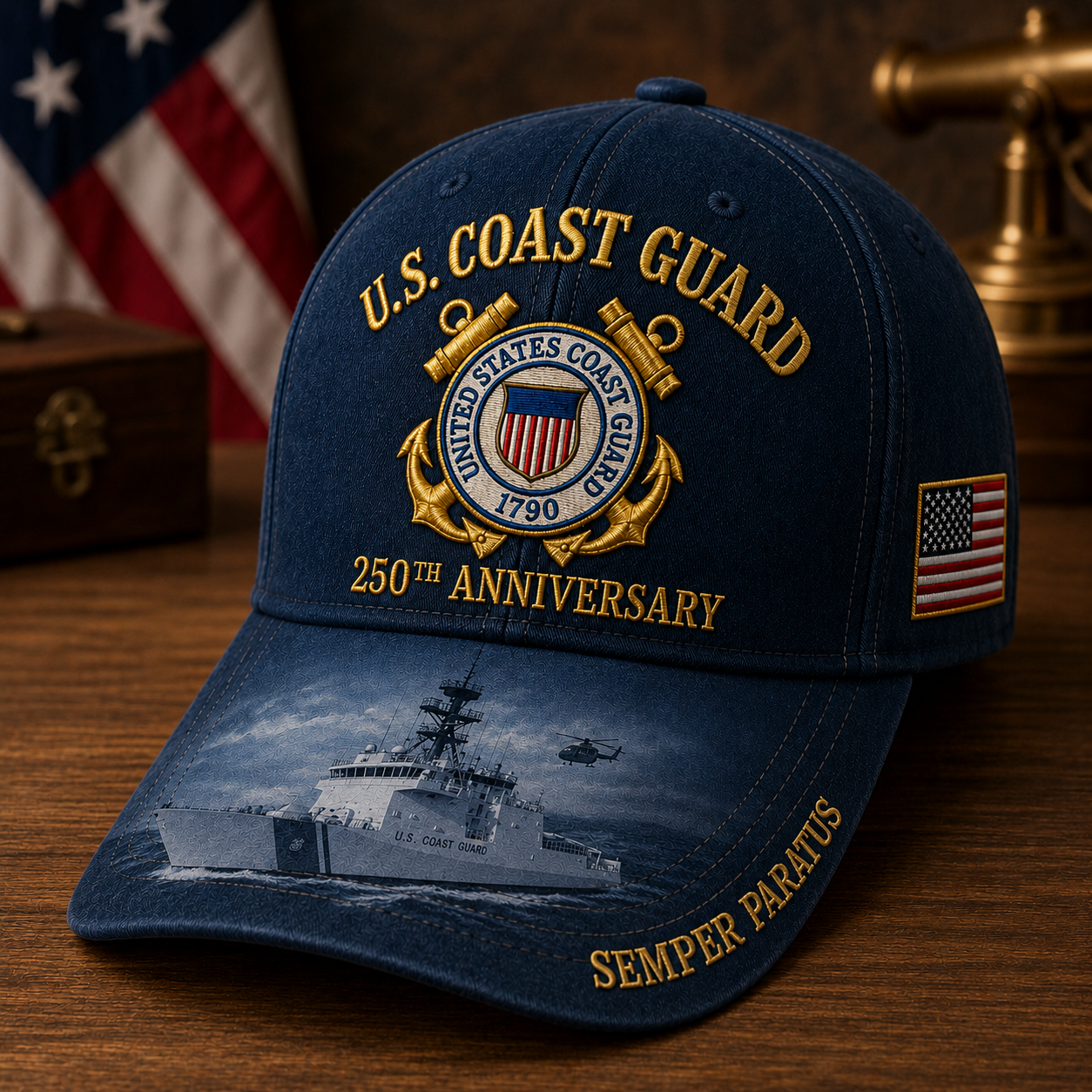 🔥 Father’s Day Sale - ❤️ U.S. Coast Guard America's 250th  Anniversary  Edition Commemorative Embroidered Cap 🇺🇸