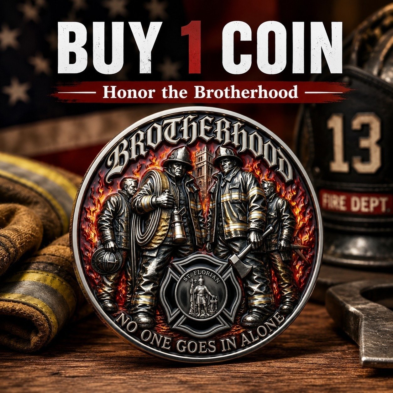🔥 Father’s Day Sale - Brotherhood Firefighter Challenge Coin