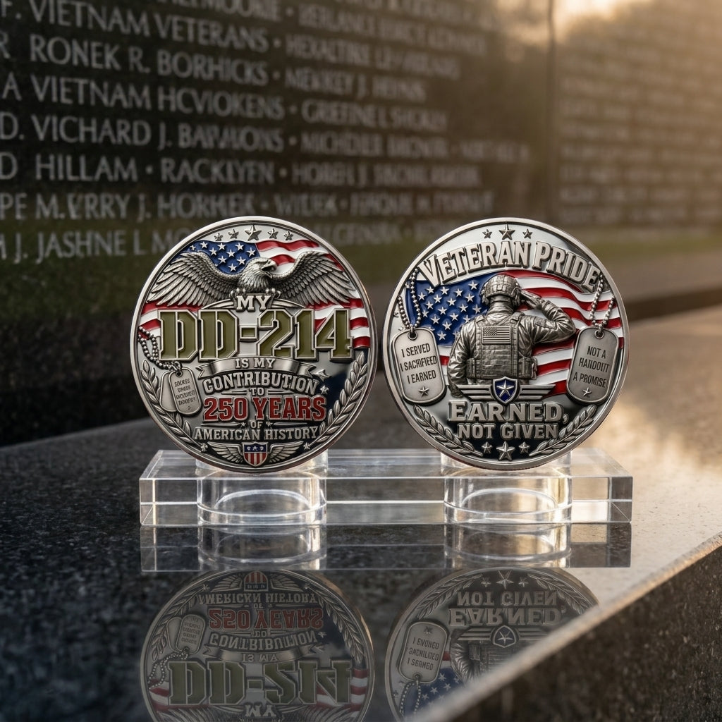 🔥 Father’s Day Sale - DD-214 Veteran Pride Coin