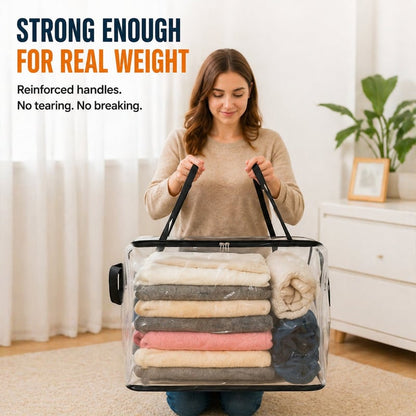 🎁 Mother's Day Sale 49% OFF📦Large Heavy-Duty Thick Plastic Clear Storage Bag for Clothes, Moving & Storage