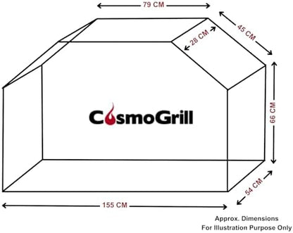 Gas BBQ Grill 7 Burner (6 Main + 1 Side Burner), Outdoor Barbecue with Warming Rack, Side Burner, Temperature Gauge, Weatherproof Cover, Black