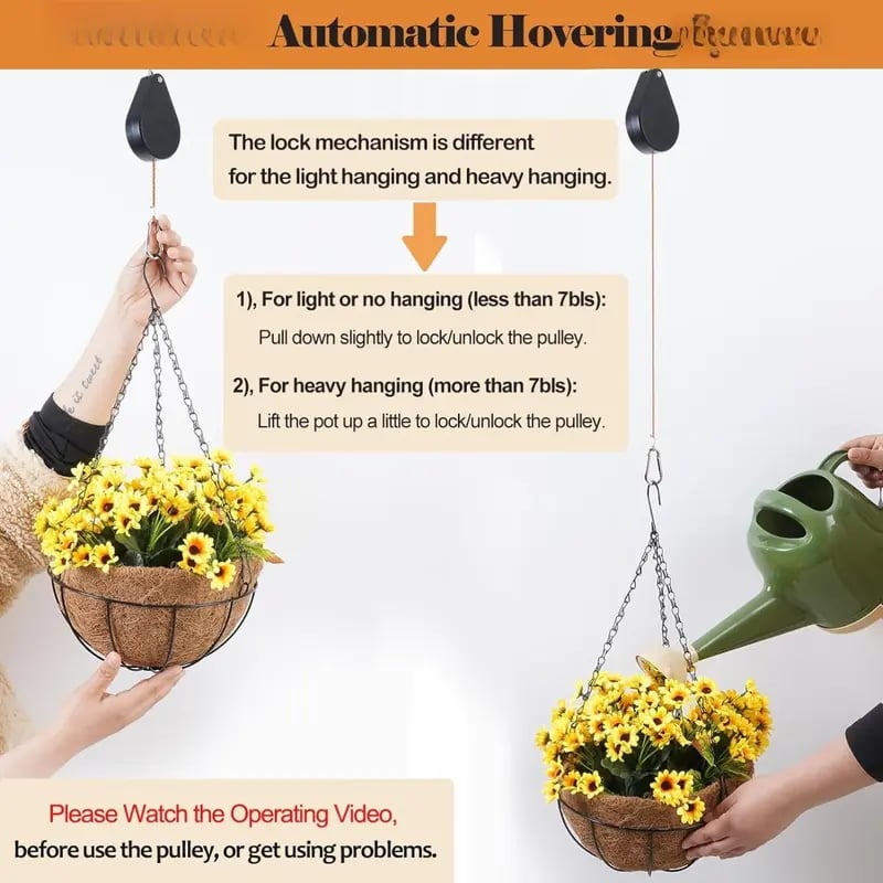 Upgraded Retractable Plant Hanger