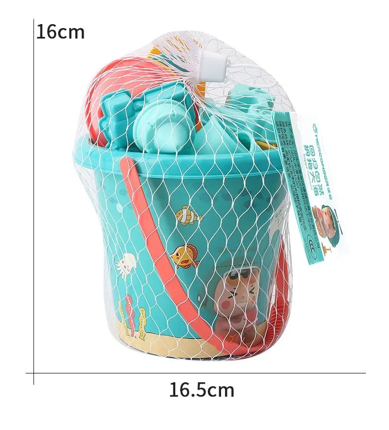 18PCS Beach Toy Set for Kids – Sand Bucket & Outdoor Water Play Tools for Seaside Fun