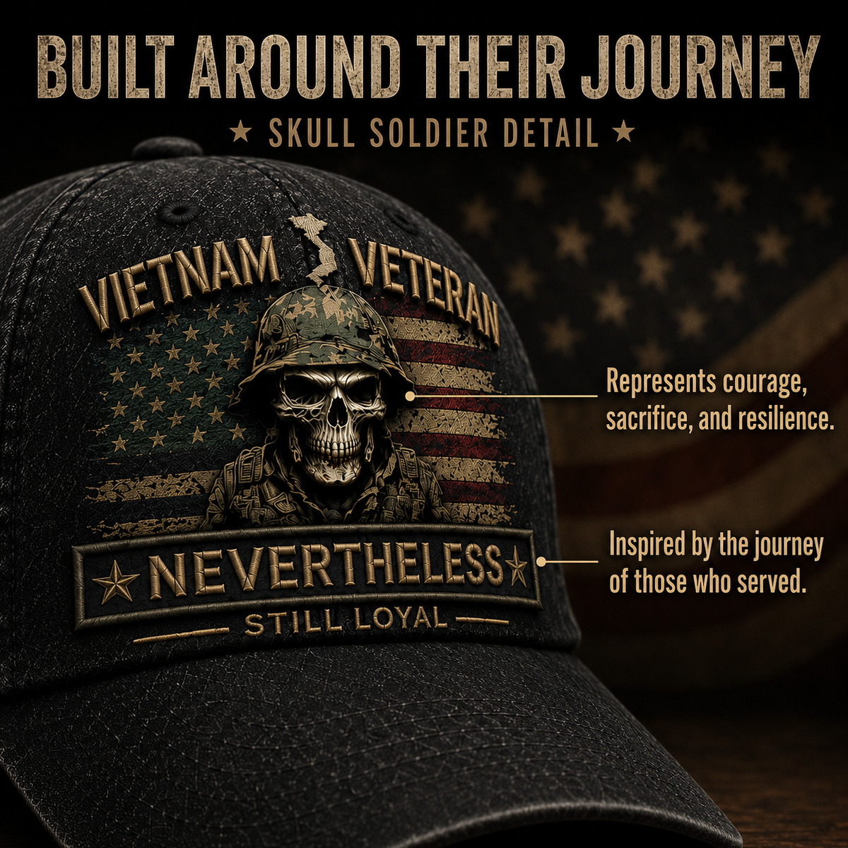 🇺🇸🎖️ Vietnam Veteran Tribute Cap — Forgotten by Many. Loyal Forever.