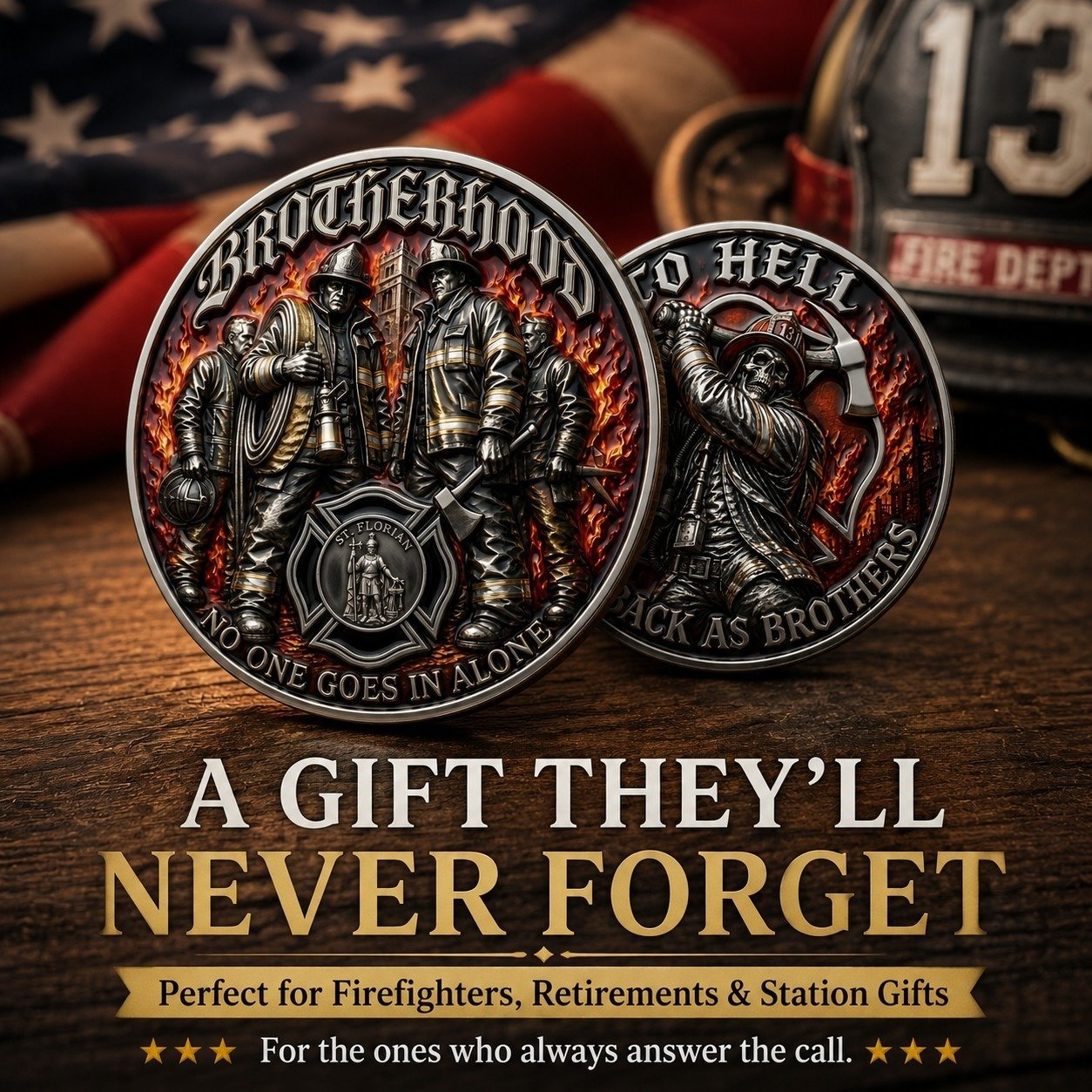 🔥 Father’s Day Sale - Brotherhood Firefighter Challenge Coin