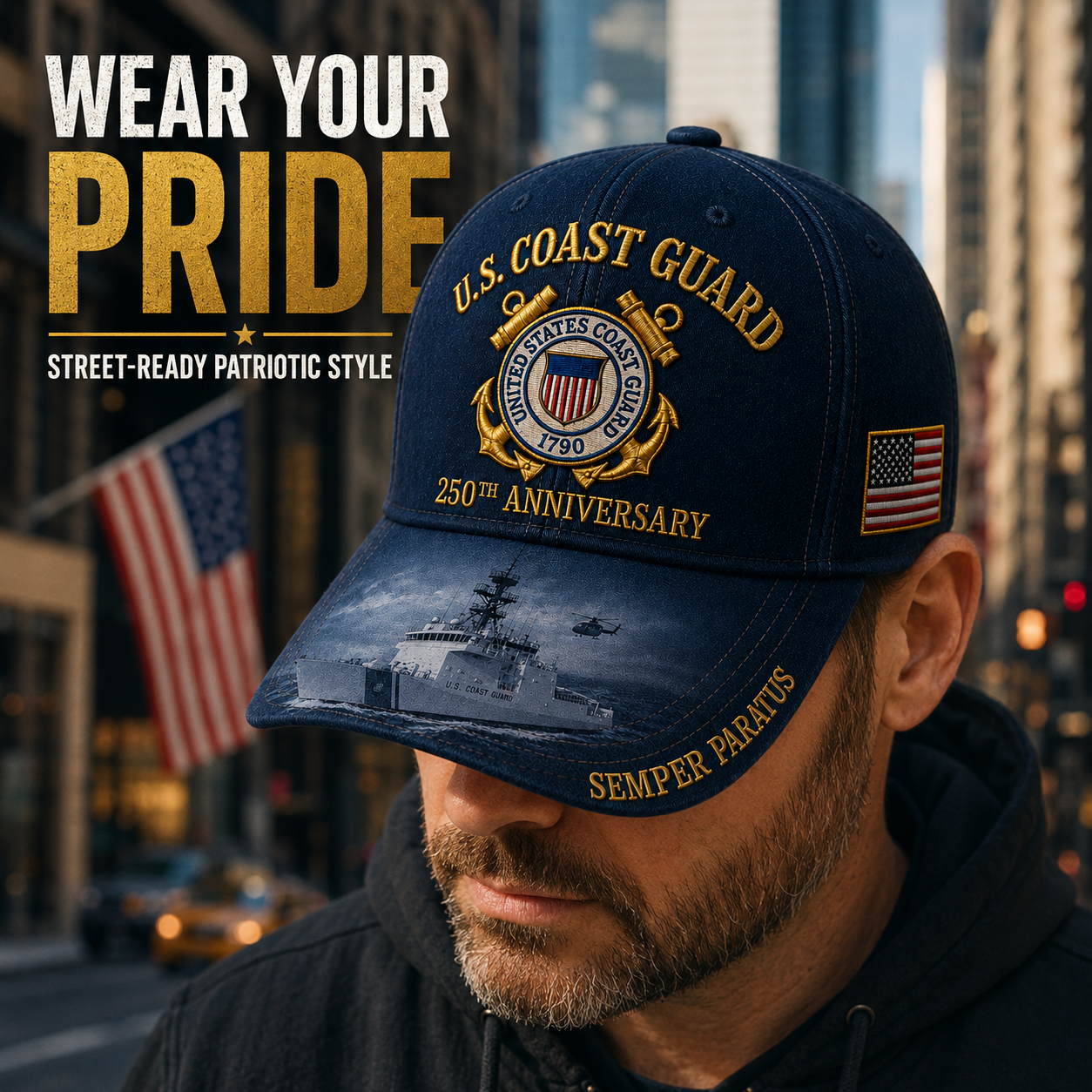 🔥 Father’s Day Sale - ❤️ U.S. Coast Guard America's 250th  Anniversary  Edition Commemorative Embroidered Cap 🇺🇸