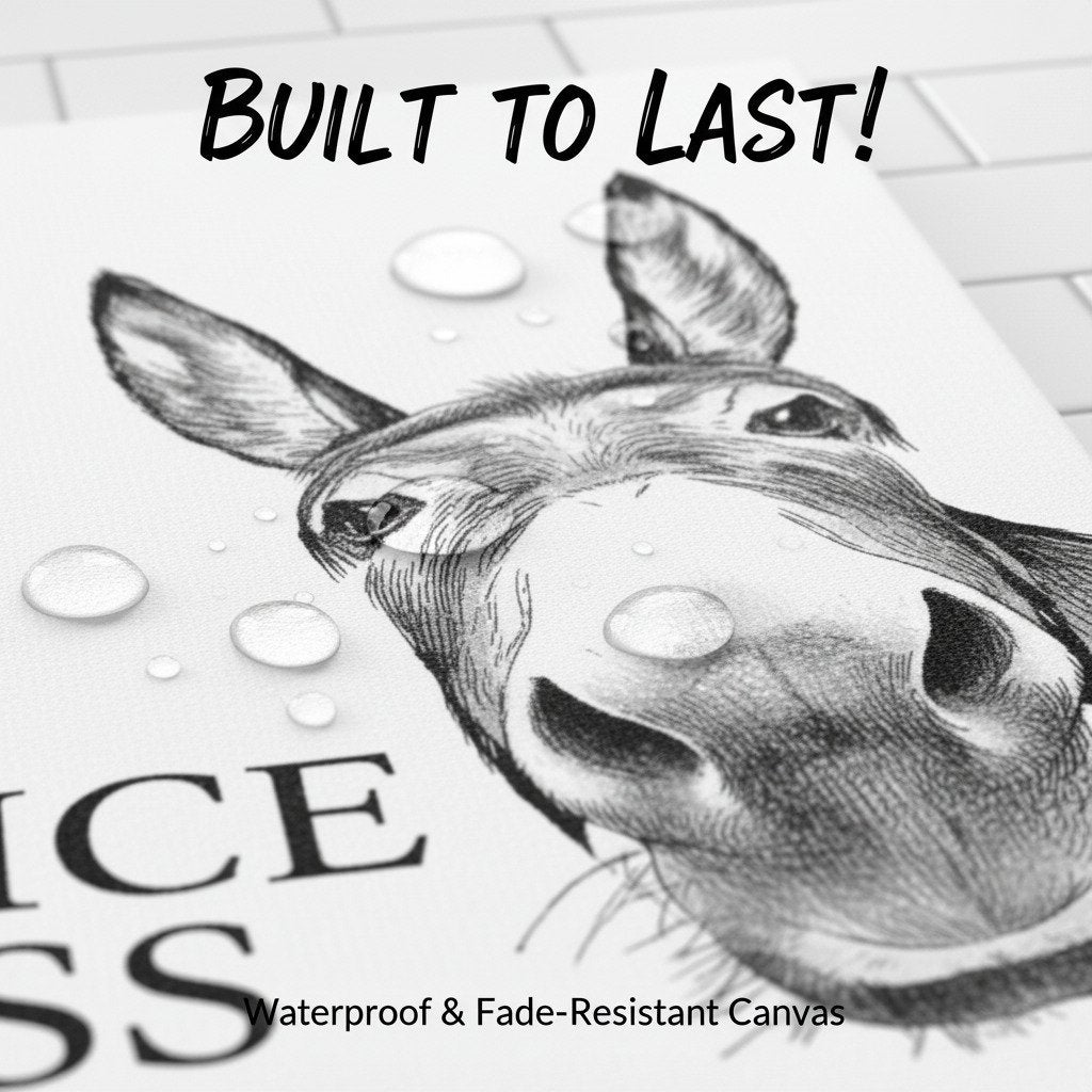 🚽Funny Bathroom Wall Art - "Nice Ass" Donkey Print