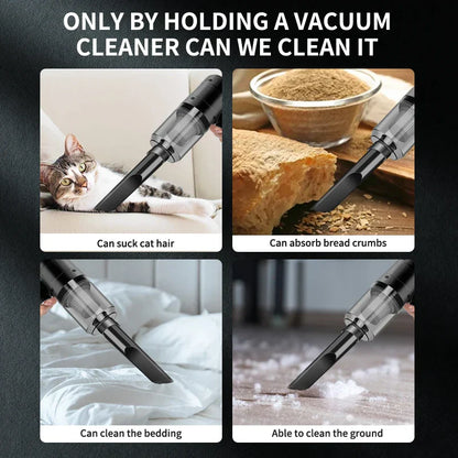 Portable Cordless Handheld Car Vacuum Cleaner Dual Use Blowing & Suction with Multi-Nozzles for Car Home Pet Office