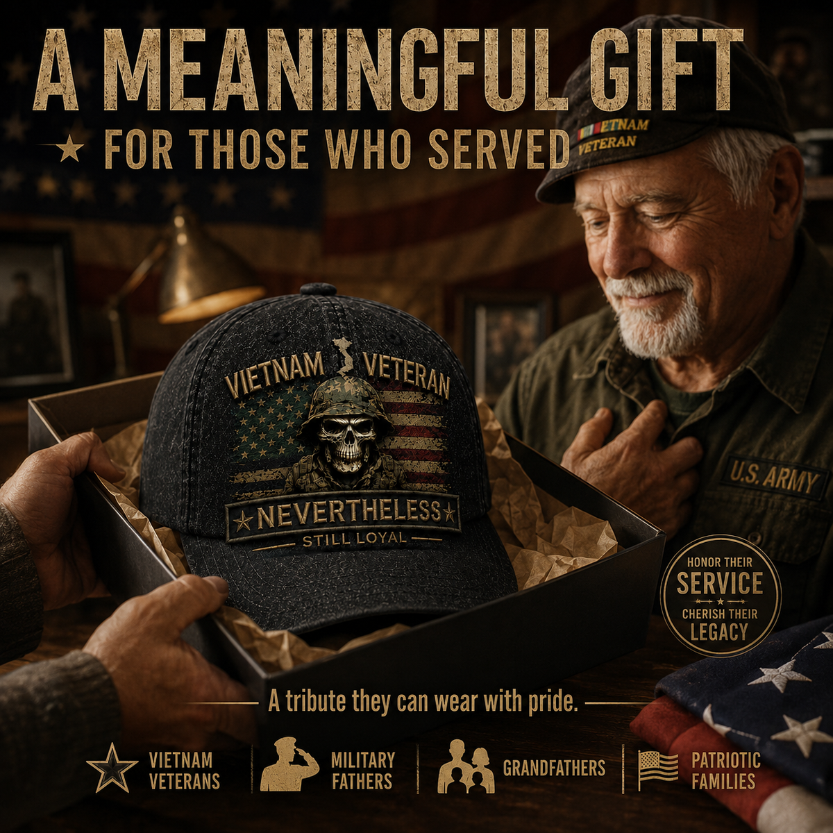 🇺🇸🎖️ Vietnam Veteran Tribute Cap — Forgotten by Many. Loyal Forever.