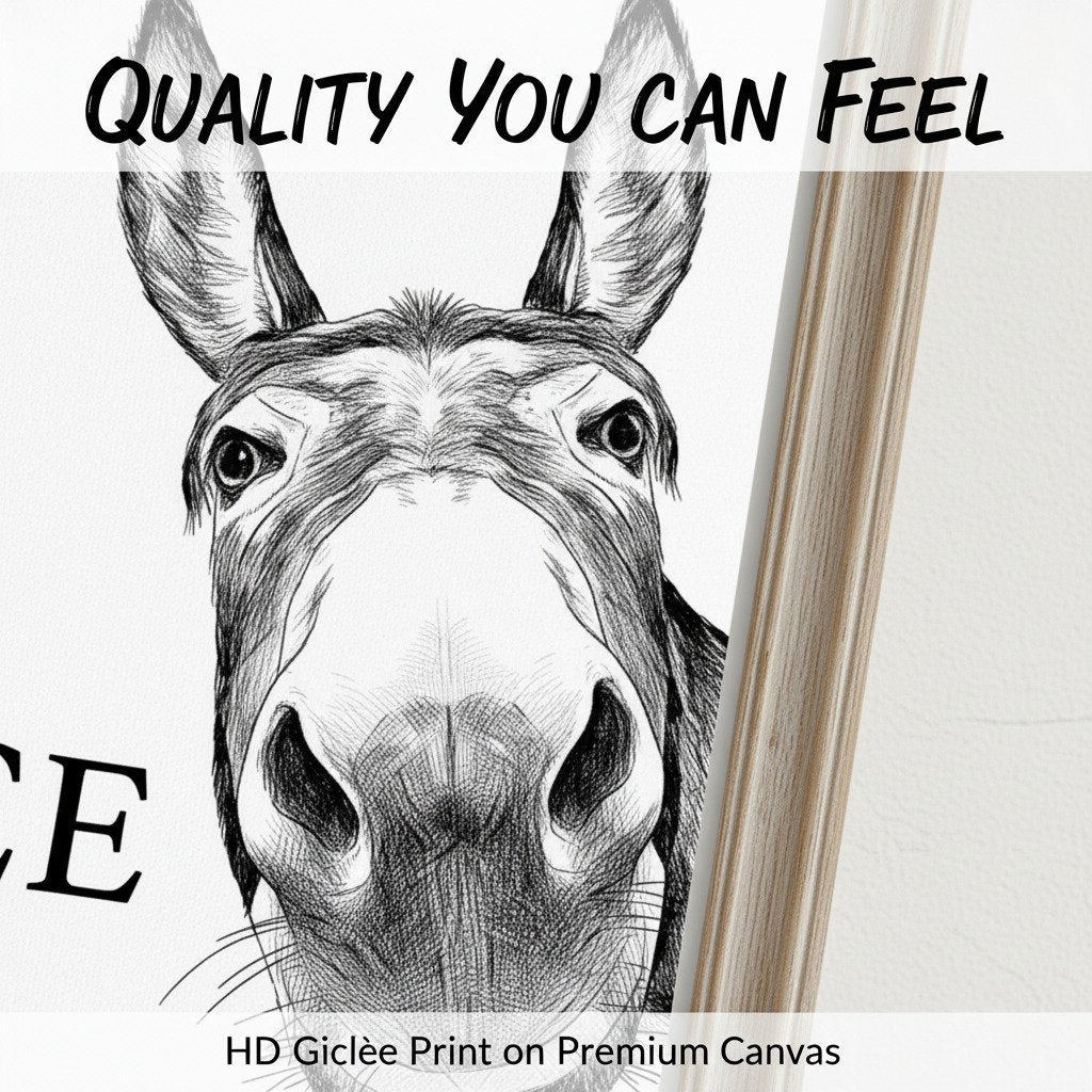 🚽Funny Bathroom Wall Art - "Nice Ass" Donkey Print