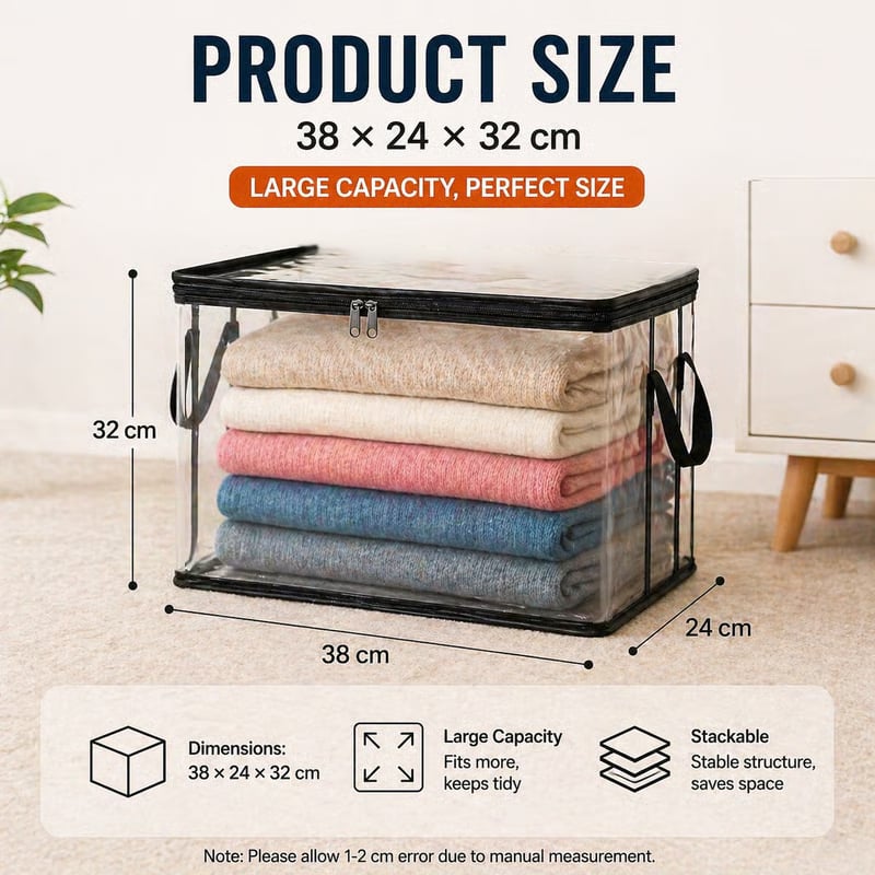 🎁 Mother's Day Sale 49% OFF📦Large Heavy-Duty Thick Plastic Clear Storage Bag for Clothes, Moving & Storage
