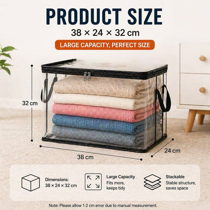 🎁 Mother's Day Sale 49% OFF📦Large Heavy-Duty Thick Plastic Clear Storage Bag for Clothes, Moving & Storage