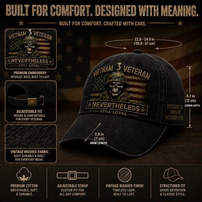 🇺🇸🎖️ Vietnam Veteran Tribute Cap — Forgotten by Many. Loyal Forever.