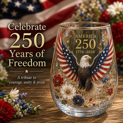 🇺🇸 America 250th Eagle Glass Tumbler