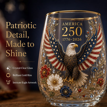 🇺🇸 America 250th Eagle Glass Tumbler