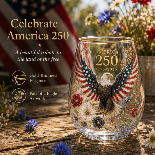 🇺🇸 America 250th Eagle Glass Tumbler