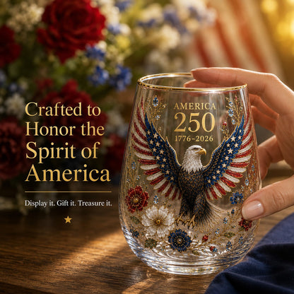 🇺🇸 America 250th Eagle Glass Tumbler