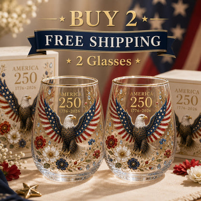 🇺🇸 America 250th Eagle Glass Tumbler