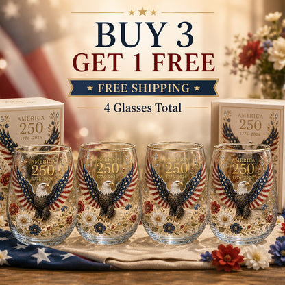 🇺🇸 America 250th Eagle Glass Tumbler