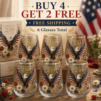 🇺🇸 America 250th Eagle Glass Tumbler