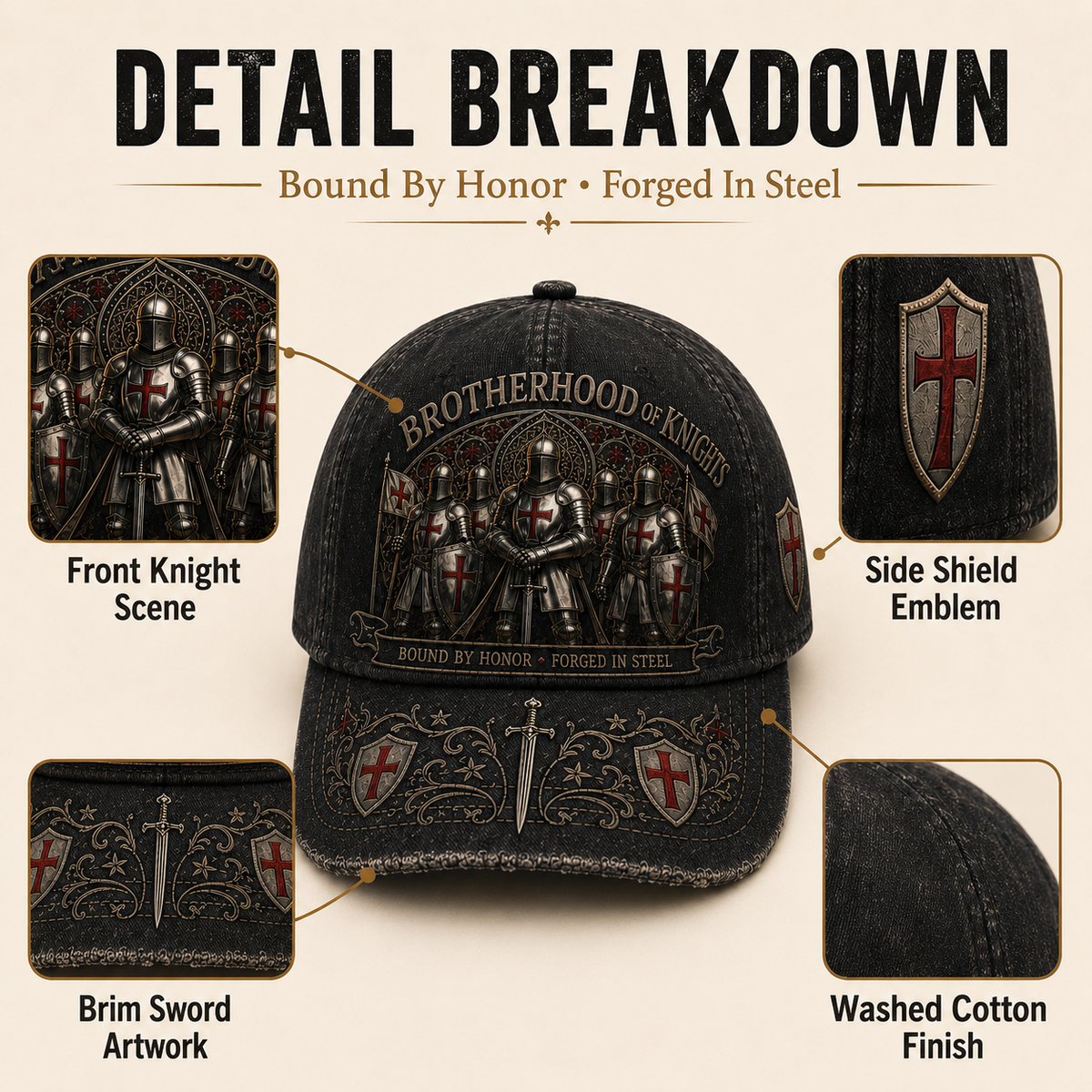 ⚔️ Brotherhood Of Knights Honor Cap