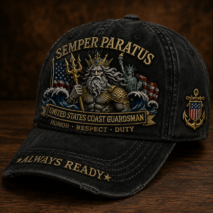 Semper Paratus Coast Guardsman Cap🎁 Free Double-Sided Honor Coin With Every Cap Purchase