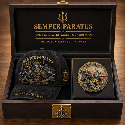 Semper Paratus Coast Guardsman Cap🎁 Free Double-Sided Honor Coin With Every Cap Purchase