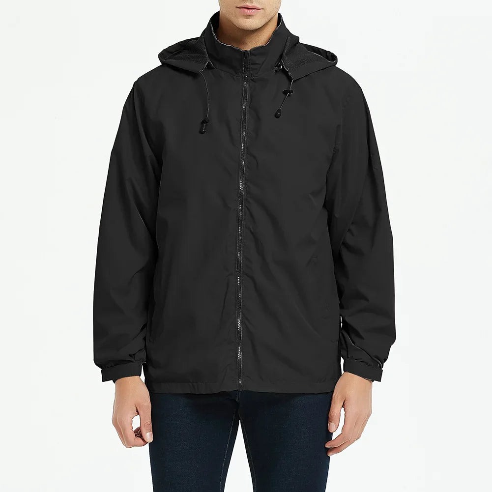 Outdoor Assault Suit Thin Jacket With Hood Windproof and Waterproof Jacket European and American Size Men's Blank Jacket