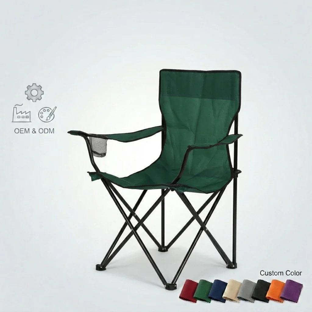 Portable Folding Camping Chair Cup Holder Outdoor Beach Chairs for Fishing Picnic BBQ Hiking Lawn Garden Patio