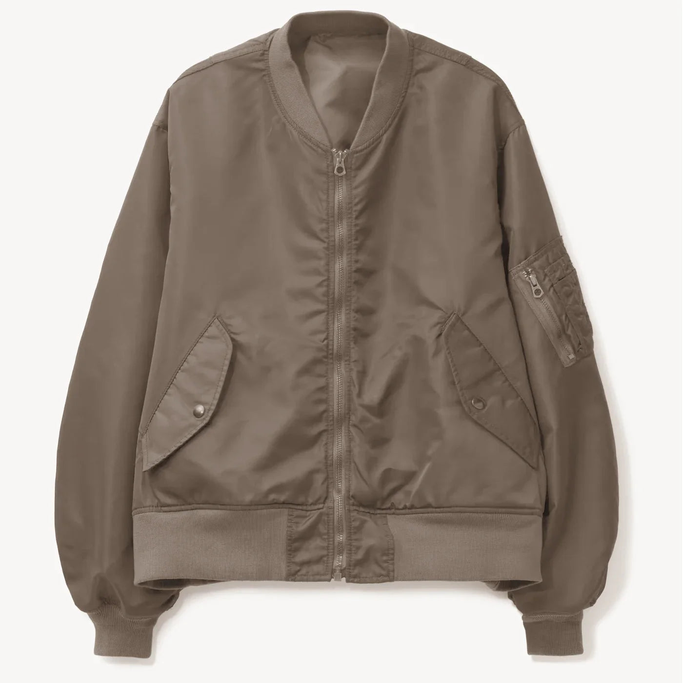 Men's Streetwear Jacket Solid Color Two Front Pockets Bomber Jacket Zipper Blank  Streetwear Outerwear