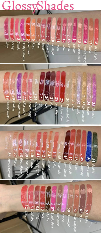 10pcs Custom Logo Waterproof Vegan Glitter Lip - plumping  Lip Gloss