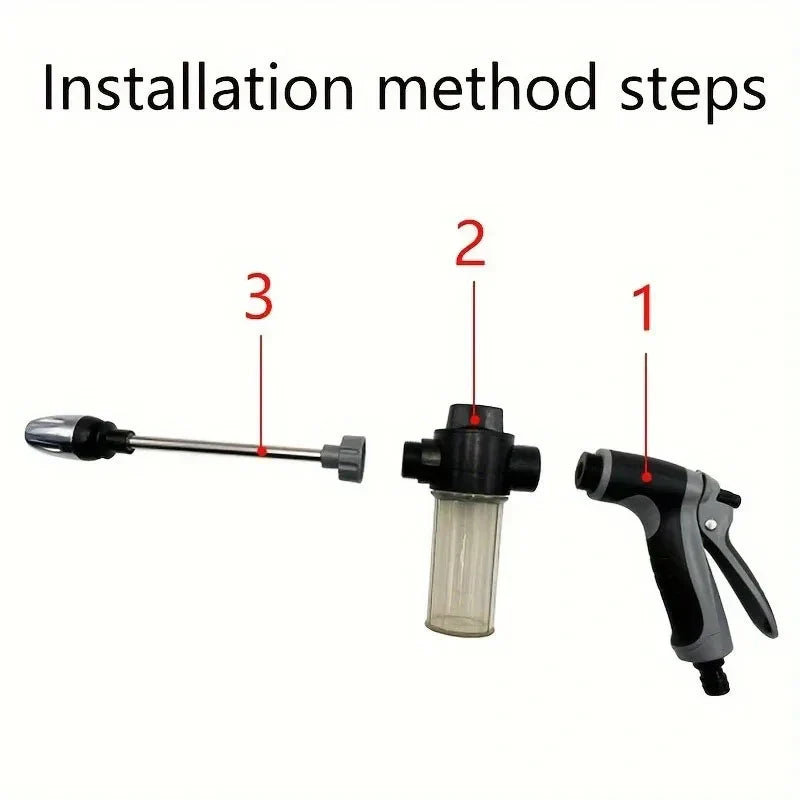 High Pressure Car Wash Water Gun Garden Water Pipe Nozzle, Multifunctional Watering Tool, Powerful Cleaning For Cars and Gardens