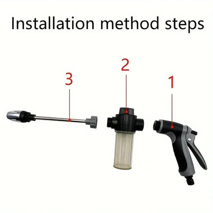 High Pressure Car Wash Water Gun Garden Water Pipe Nozzle, Multifunctional Watering Tool, Powerful Cleaning For Cars and Gardens