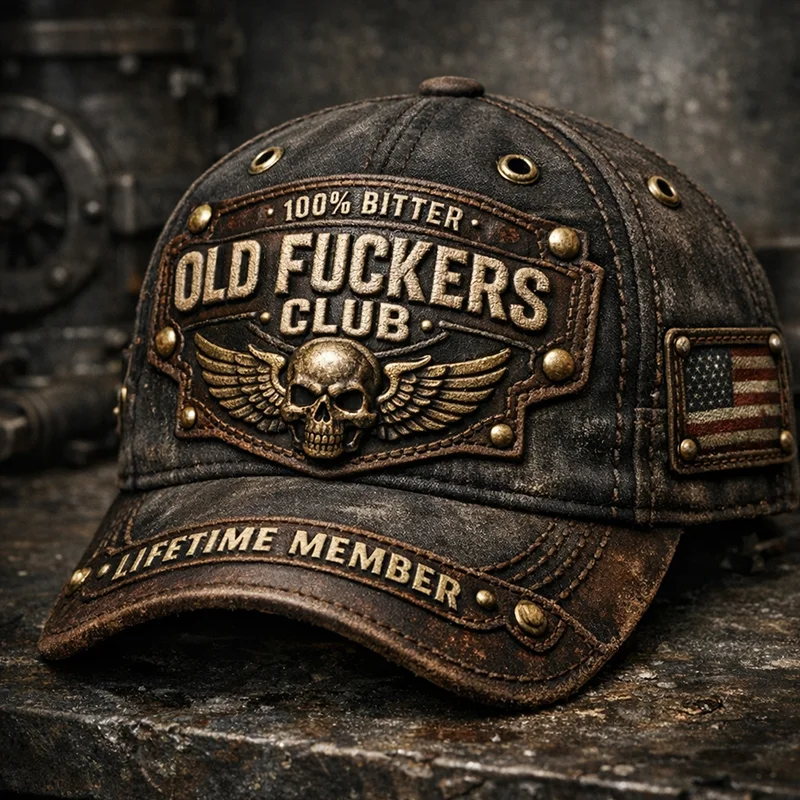 🏆Flash Sale 60% OFF  - ❤️Old Fuckers Club-Handmade Vintage Baseball Cap🎁-BUY 3 FREE SHIPPING