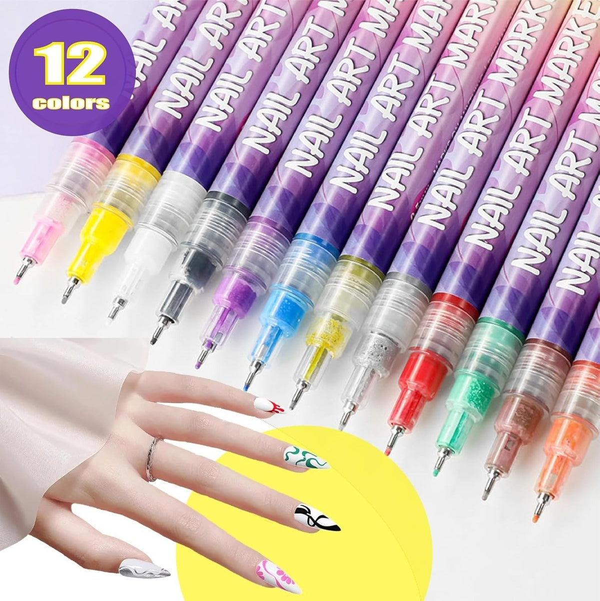 🎁LAST WEEK SPECIAL PRICE!⏳12 Colors Nail Art Pens Set🎨💅